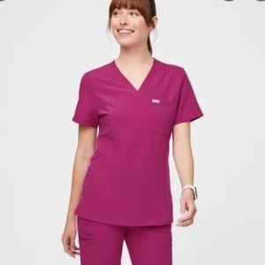Figs Raspberry Sorbet Catarina Top Size XXS
